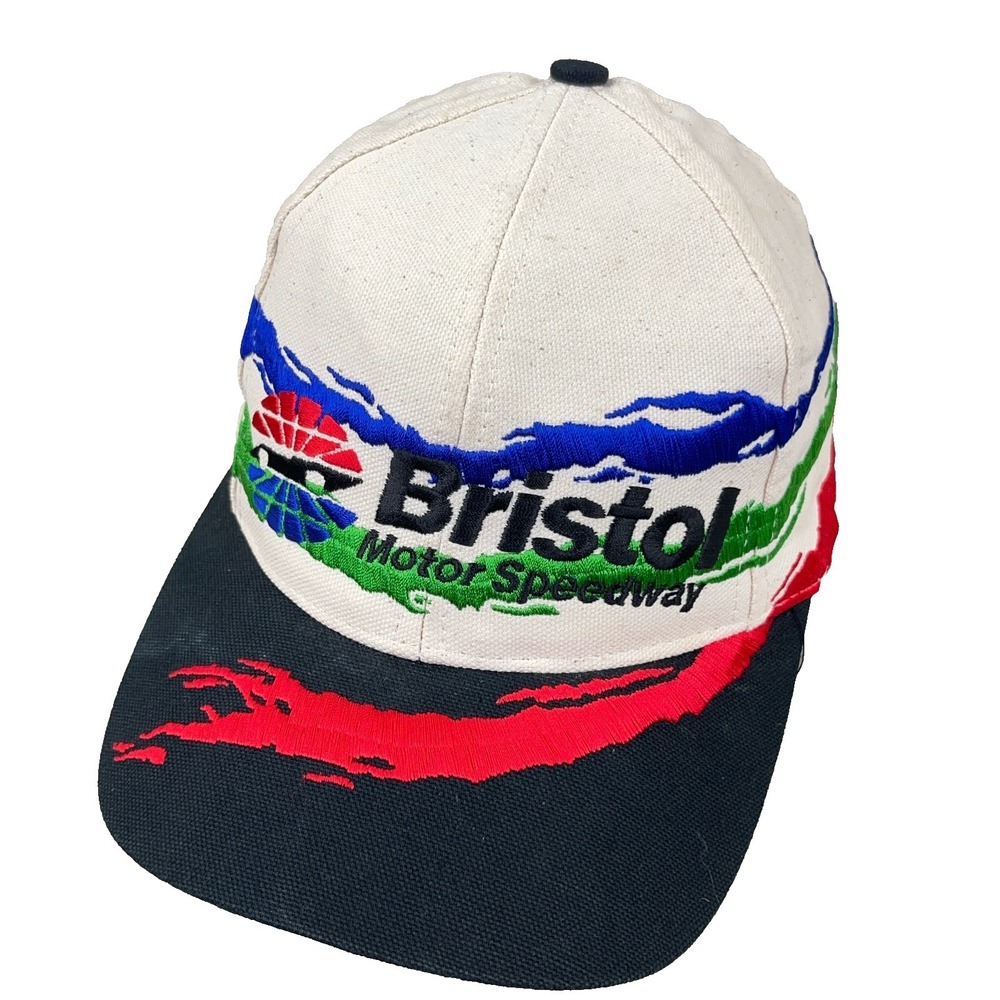 Vintage Bristol Motor Speedway Hat Cap Strap Back Splash Big Logo Racing Y2K 00s